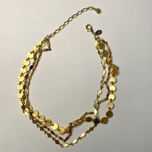 Premier Designs 3 Strand Gold Tone Necklace